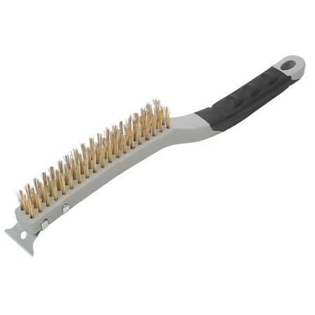 Warner Wire Brush, Scraper, Brass, 12", PK6 10484