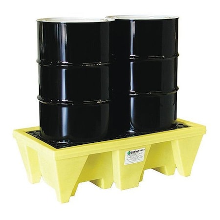 Enpac Spill Pallet, 58 gal Spill Capacity, 2 Drums, 2,000 lb Load Capacity 5253-YE
