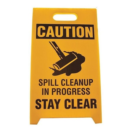 Enpac Spill Caution Sign, High Visibility, 20" H ENP SPILL-SIGN
