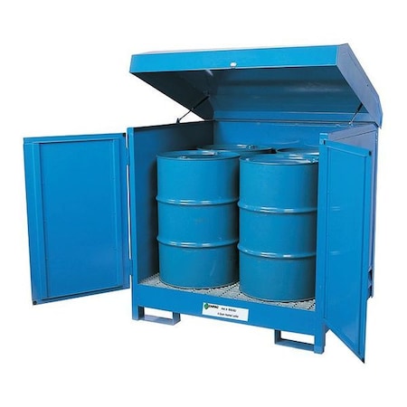 Enpac Hazmat Locker, 4 Drum, 56x56x55" 9040-BU