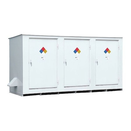 Enpac Hazmat Storage Locker, 14 Drum, 236x70x98" 9514-WH