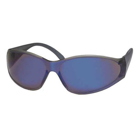 Deltaplus Boas, Safety Glasses, Anti-Scratch, Blue Mirror Lens, Blue Frame 15287