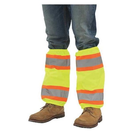 Deltaplus Leg Gaiters, Contrasting Trim, Hi-Viz, Lime, Polyester Oxford with PU Coating, One Size Fits All WEL61586LO