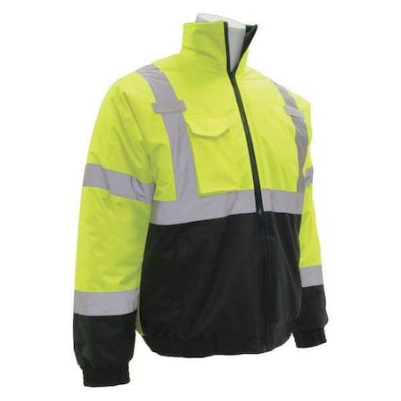 Deltaplus Hi-Vis Jacket, 300D Oxford Polyester with PU Coating, Lining Taffeta and Polyfill, Class 3 M 63945
