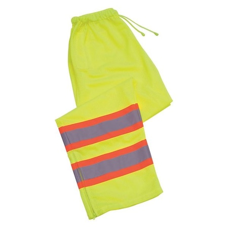 Deltaplus Pants, Class E, Hi-Viz, Lime, Polyester, M 65024