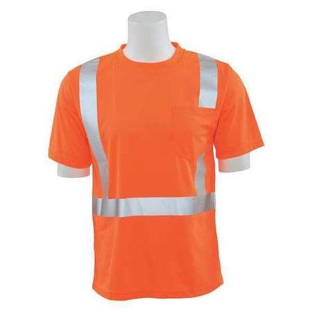 Deltaplus Hi-Vis Short-Sleeve Shirt, Class 2, Type R, 100% Polyester Birdseye Mesh with Moisture Wicking, Xl 61679