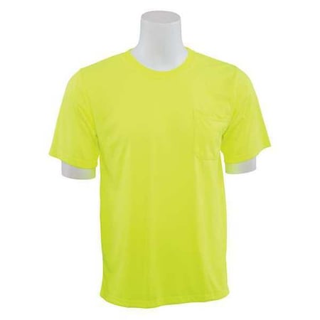 Deltaplus Hi-Vis Short-Sleeve Shirt, 100% Polyester Jersey with Moisture Wicking, Lime, Xl 14109