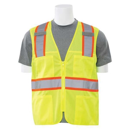 Deltaplus Vest, Hi-Viz, Lime, Surveyor, Polyester, L 61832