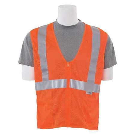 Deltaplus Safety Vest, HiViz, Rflctve Trim, Orange, M 14633