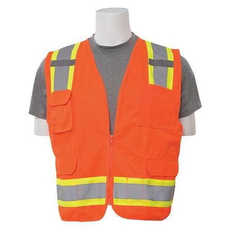Deltaplus Safety Vest, ANSI, Hi-Viz, Orange, 2XL 62161 | Zoro