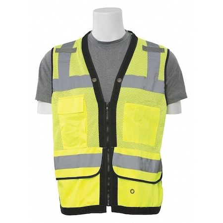 Deltaplus Safety Vest, Mesh, Surveyor, Hi-Viz, Lime, XL 61233