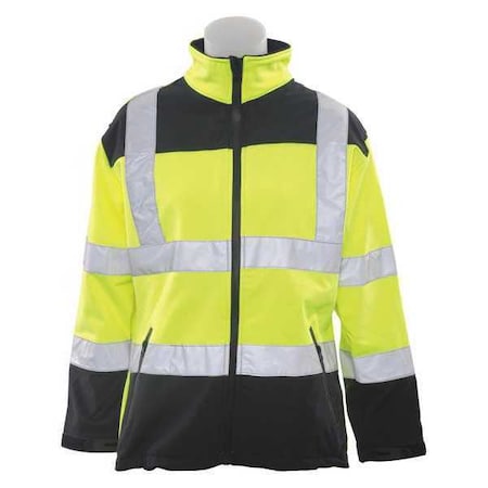 Deltaplus Women's Hi-Vis Softshell Jacket, Polyester Bonded with Fleece, L 62198