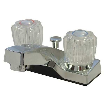 B & K Dual-Handle Faucet, Non-Met, 2 Acrylic Handle, w/Pop Up, Chrome 121-024