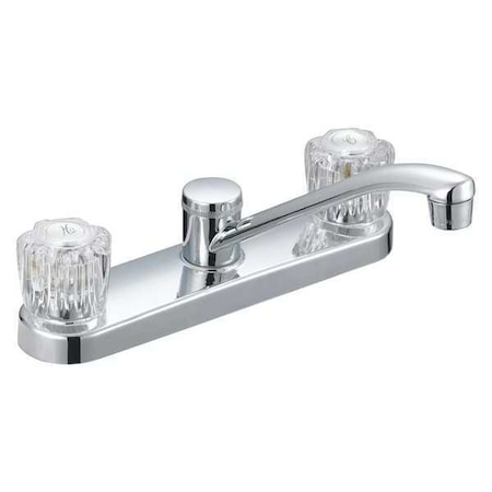 B & K 8" Mount, 4 Hole Kit Faucet, 2 Rnd Acrylic, Less Spray, Rnd 222-403H