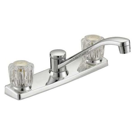 B & K 8" Mount, 4 Hole Kit Faucet, 2 Rnd Acrylic, Less Spray, Sqr 222-609H