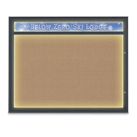 United Visual Products Corkboard, Buff/Black, 60"x48" UV452HILED2PLUS-BLACK-BUFF