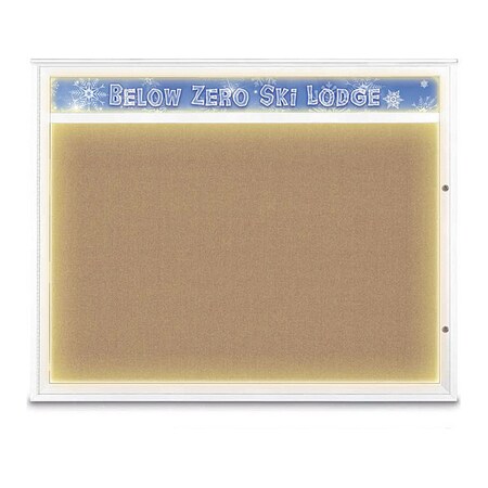 United Visual Products Corkboard, Buff/White, 60"x48" UV452HILED2PLUS-WHITE-BUFF