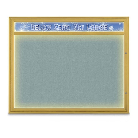 United Visual Products Corkboard, Cloud/Gold, 60"x48" UV452HILED2PLUS-GOLD-CLOUD