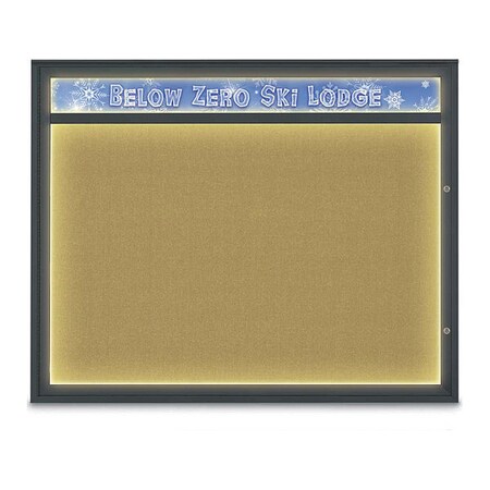 United Visual Products Corkboard, Keylime/Black, 60"x48" UV452HILED2PLUS-BLACK-KEYLIME