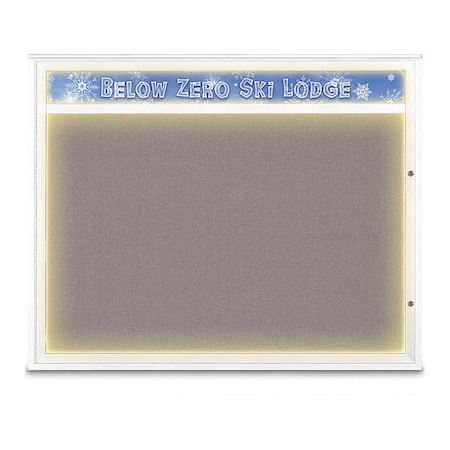 United Visual Products Corkboard, Surf/White, 60"x48" UV452HILED2PLUS-WHITE-SURF