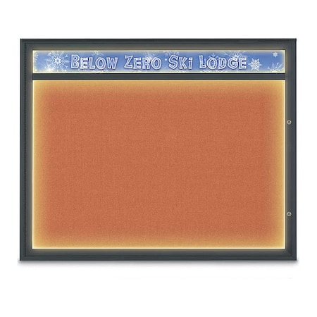 United Visual Products Corkboard, Apricot/Black, 60"x48" UV452HILED2PLUS-BLACK-APRICOT