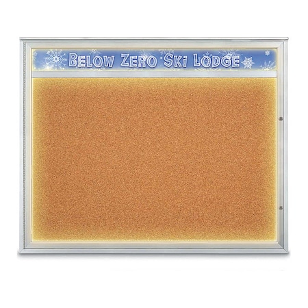United Visual Products Corkboard, Cork/Satin, 60"x48" UV452HILED2PLUS-SATIN-CORK