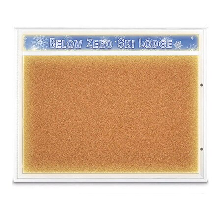 United Visual Products Corkboard, Cork/White, 60"x48" UV452HILED2PLUS-WHITE-CORK