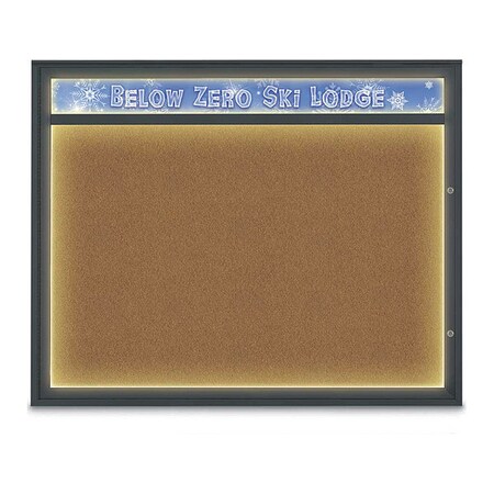 United Visual Products Corkboard, Synthetic Cork/Black, 60"x48" UV452HILED2PLUS-BLACK-FORBO