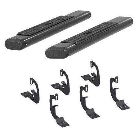 Aries 6" W Black Powder Coated Aluminum Side Bars with Brackets 4445022