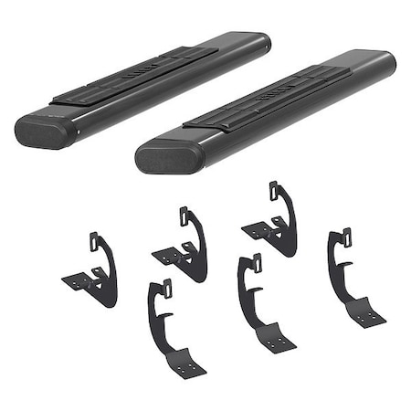 Aries 6" W Black Powder Coated Aluminum Side Bars with Brackets 4445024
