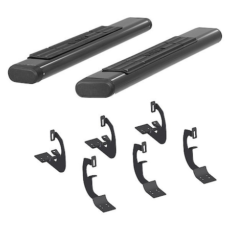 Aries 6" W Black Powder Coated Aluminum Side Bars with Brackets 4445030