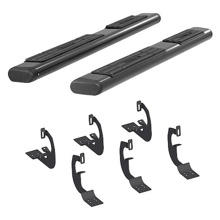 Aries 6" W Black Powder Coated Aluminum Side Bars with Brackets 4445002