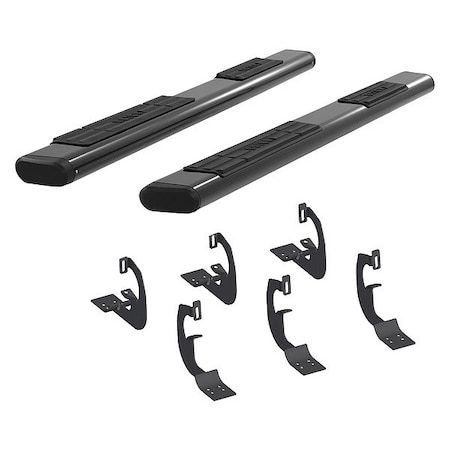 Aries 6" W Black Powder Coated Aluminum Side Bars with Brackets 4445004
