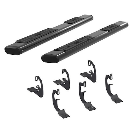 Aries 6" W Black Powder Coated Aluminum Side Bars with Brackets 4445007