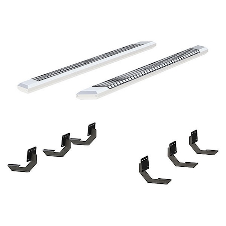 Aries 5-1/2" W Chrome Powder Coated Aluminum Side Bars 2555049