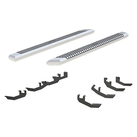 5-1/2"" Chrome Powder Coated Aluminum Side Bars -  ARIES, 2555030