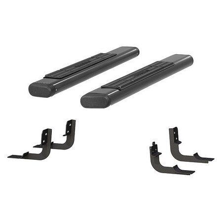 Aries 6" W Black Powder Coated Aluminum Side Bars with Brackets 4445043