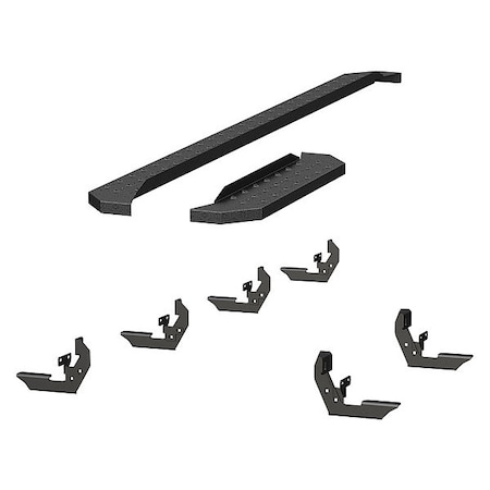 Aries 6-1/2" W Black Powder Coated Steel Running Boards 2055534
