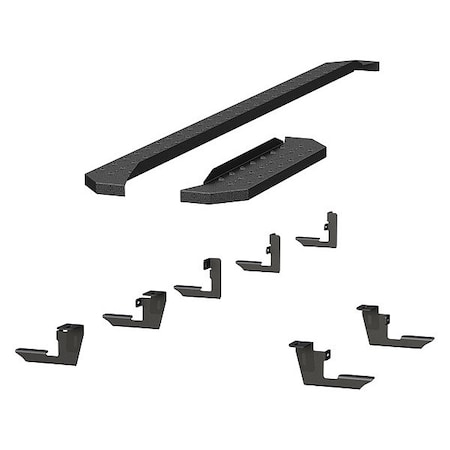 Aries 6-1/2" W Black Powder Coated Steel Running Boards 2055537