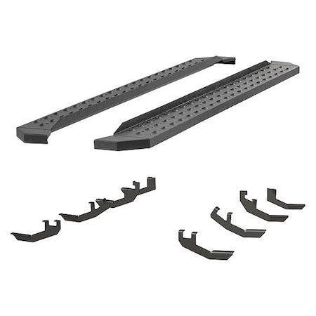 Aries 6-1/2" W Black Powder Coated Steel Running Boards 2055538