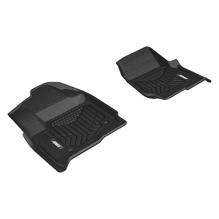 ARIES FR10711809 StyleGuard XD Black Custom Floor Liners, Select Ford F-250, F-350, F-450 Super Duty Crew Cab, 1st Row Only
