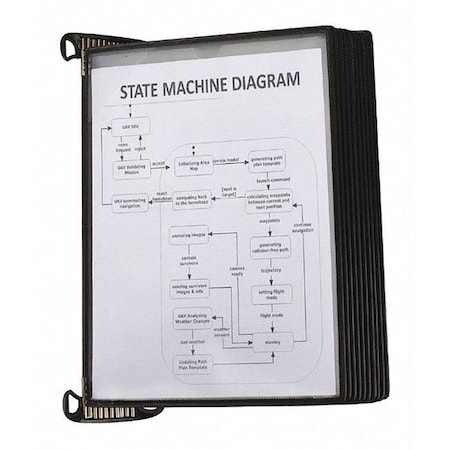 Tarifold T-Pro Magnetic Wall Unit, 10 Pockets, Blk TP920307