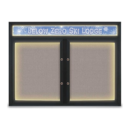 United Visual Products Corkboard, Pearl/Black, 48"x36" UV451HILEDPLUS-BLACK-PEARL