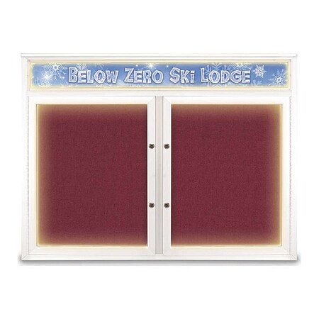 United Visual Products Corkboard, Deep Burgundy/White, 48"x36" UV451HILEDPLUS-WHITE-DBURGU