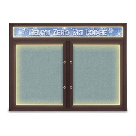 United Visual Products Corkboard, Cloud/Bronze, 48"x36" UV451HILEDPLUS-BRONZE-CLOUD