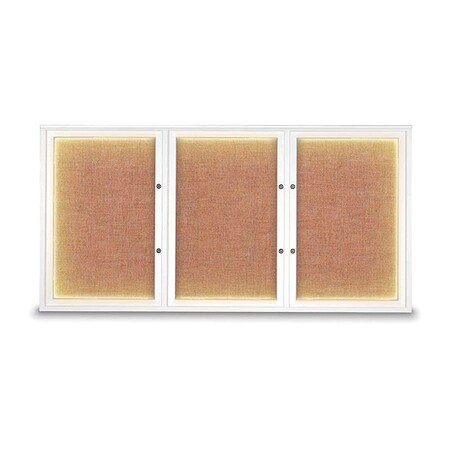 United Visual Products Corkboard, Cinnabar/White, 72"x36" UV418ILEDPLUS-WHITE-CINNABA