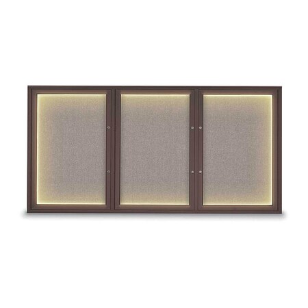 United Visual Products Corkboard, Pearl/Bronze, 72"x36" UV418ILEDPLUS-BRONZE-PEARL