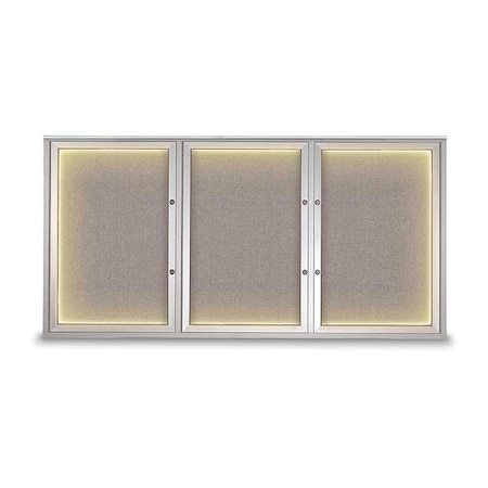 United Visual Products Corkboard, Pearl/Satin, 72"x36" UV418ILEDPLUS-SATIN-PEARL