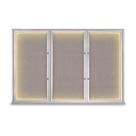 United Visual Products Corkboard, Pearl/Satin, 72"x48" UV419ILEDPLUS-SATIN-PEARL