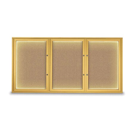 United Visual Products Corkboard, Buff/Gold, 72"x36" UV418ILEDPLUS-GOLD-BUFF